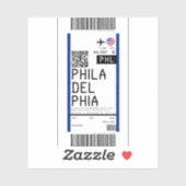 Instapkaart naar Philadelphia (PHL) Sticker (Vel)