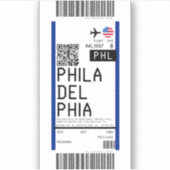 Instapkaart naar Philadelphia (PHL) Sticker (Voorkant)