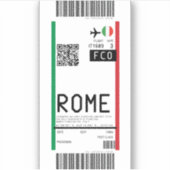 Instapkaart naar Rome (FCO) Sticker (Voorkant)