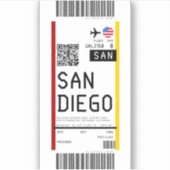 Instapkaart naar San Diego (SAN) Sticker (Voorkant)