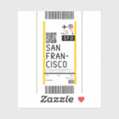 Instapkaart naar San Francisco (SFO) Sticker (Vel)