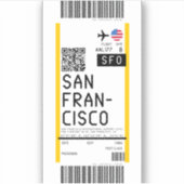 Instapkaart naar San Francisco (SFO) Sticker (Voorkant)