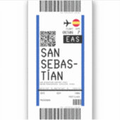 Instapkaart naar San Sebastian (EAS) Sticker (Voorkant)