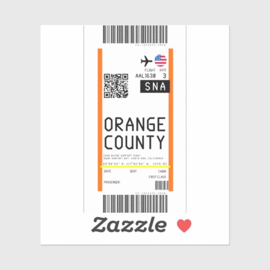 Instapkaart naar Santa Ana (SNA) Sticker (Vel)