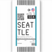 Instapkaart naar Seattle (ZEE) Sticker (Voorkant)
