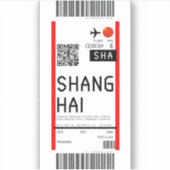 Instapkaart naar Shanghai (SHA) Sticker (Voorkant)