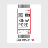 Instapkaart naar Singapore (SIN) Sticker (Vel)