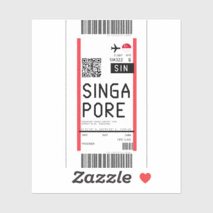 Instapkaart naar Singapore (SIN) Sticker