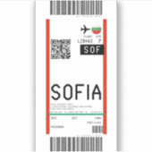 Instapkaart naar Sofia (SOF) Sticker (Voorkant)