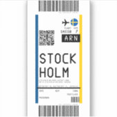 Instapkaart naar Stockholm (ARN) Sticker (Voorkant)