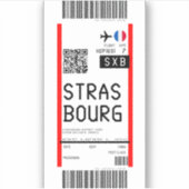 Instapkaart naar Straatsburg (SXB) Sticker (Voorkant)