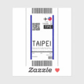 Instapkaart naar Taipei (TPE) Sticker (Vel)