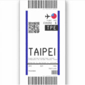 Instapkaart naar Taipei (TPE) Sticker (Voorkant)
