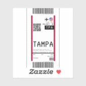 Instapkaart naar Tampa (TPA) Sticker (Vel)