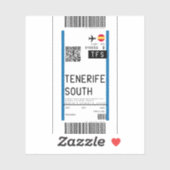 Instapkaart naar Tenerife Zuid (TFS) Sticker (Vel)