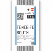 Instapkaart naar Tenerife Zuid (TFS) Sticker (Voorkant)