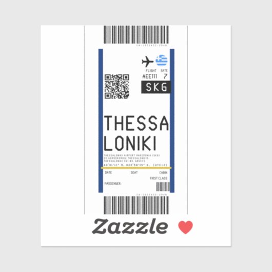 Instapkaart naar Thessaloniki (SKG) Sticker (Vel)