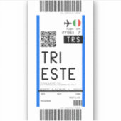 Instapkaart naar Triëst (TRS) Sticker (Voorkant)
