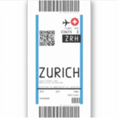 Instapkaart naar Zürich (ZRH) Sticker (Voorkant)