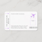 Instapkaart Pass Ticket Place Card Lila Paars (Voorkant)