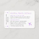 Instapkaart Pass Ticket Place Card Lila Paars (Achterkant)