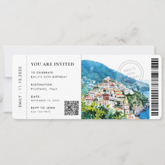Instapkaart Positano Amalfi Kust Verjaardag Kaart