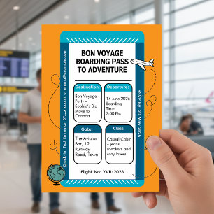 Instapkaart reisfeest Bon Voyage Kaart