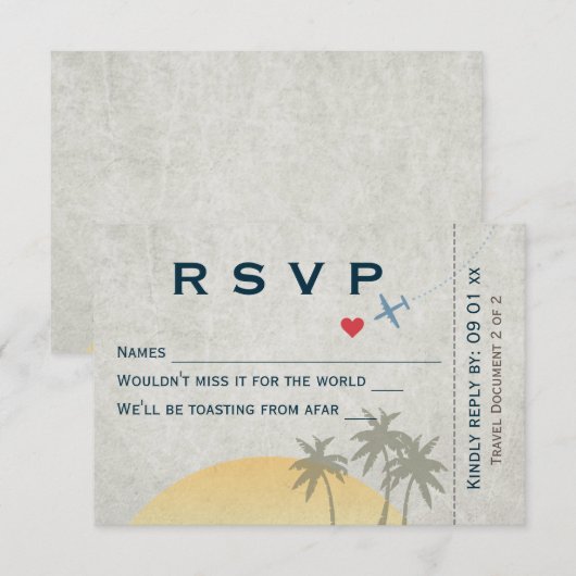  instapkaart RSVP Kaart (Voorkant / Achterkant)