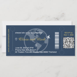Instapkaart RSVP-kaart – Navy & Goud