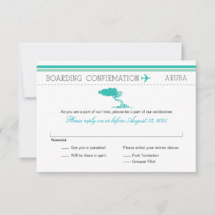 Instapkaart RSVP naar Aruba Kaartje