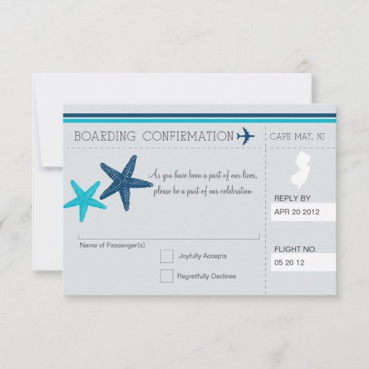 Instapkaart RSVP NAAR CAPE MAY NEW JERSEY Kaart (Voorkant)