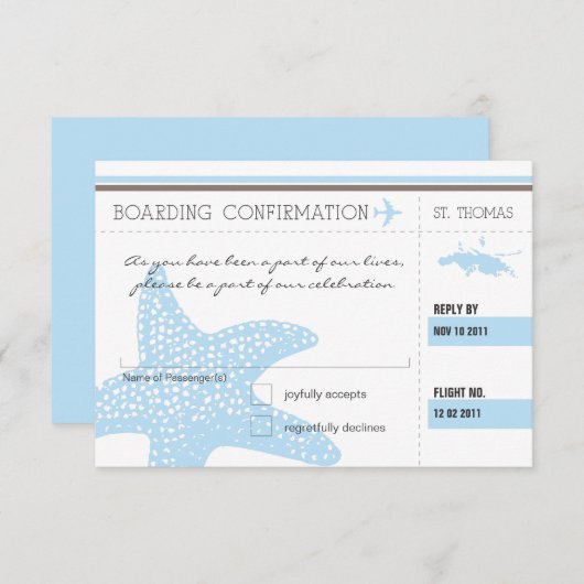 Instapkaart RSVP NAAR ST. THOMAS (Voorkant / Achterkant)