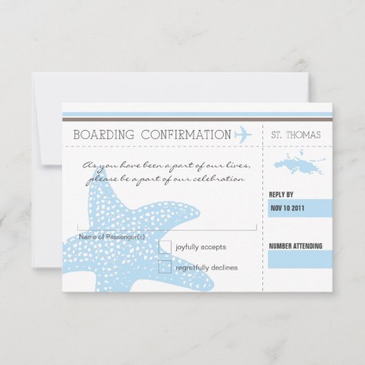 Instapkaart RSVP NAAR ST. THOMAS (Voorkant)