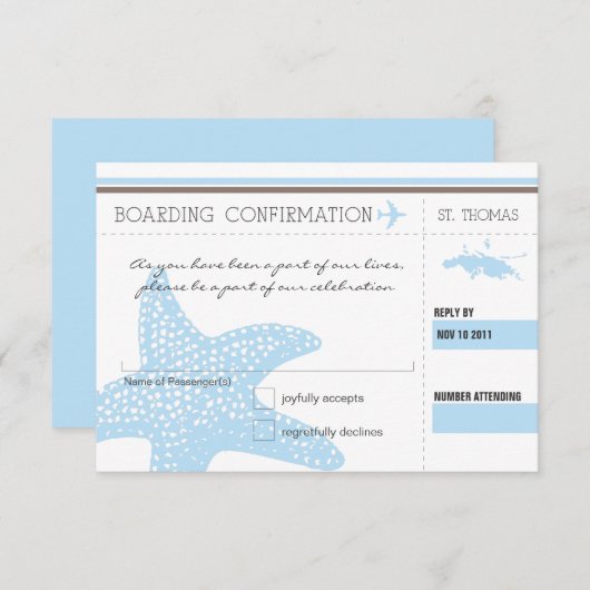 Instapkaart RSVP NAAR ST. THOMAS (Voorkant / Achterkant)