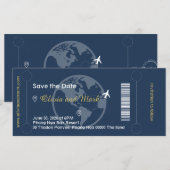 Instapkaart Save the Date - Navy & Gold (Voorkant / Achterkant)