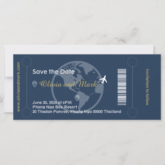 Instapkaart Save the Date - Navy & Gold (Voorkant)