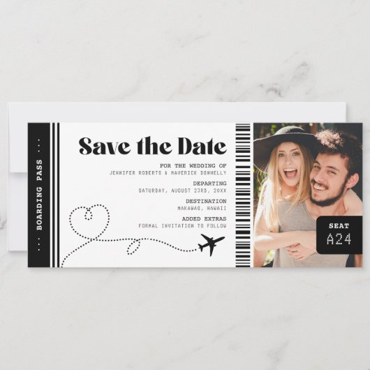 Instapkaart Save the Date Ticket (Voorkant)