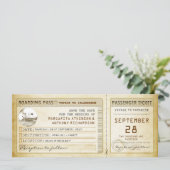 instapkaart save the date tickets met schip (Staand voorkant)