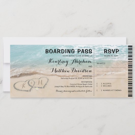 Instapkaart Strand RSVP & Trouw Uitnodiging (Voorkant)