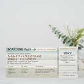 instapkaart strandgolven bruiloft uitnodigingen &  (Staand voorkant)