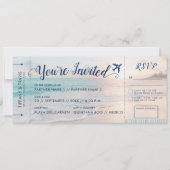 Instapkaart Strandticket All-In-One RSVP en Kaart (Voorkant)