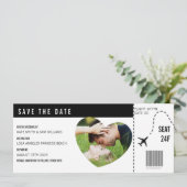 Instapkaart Ticket Foto Persoonlijk Aangepast Save The Date (Staand voorkant)