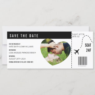Instapkaart Ticket Foto Persoonlijk Aangepast Save The Date