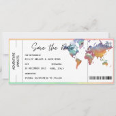 Instapkaart Ticket Save The Date Met Foto Kaart (Voorkant)