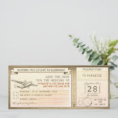Instapkaart tickets - vintage Bewaar de datum Save The Date (Staand voorkant)