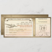Instapkaart tickets - vintage Bewaar de datum Save The Date (Voorkant / Achterkant)