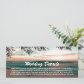 Instapkaart Tropisch Strand Trouwdetails Kaart (Staand voorkant)