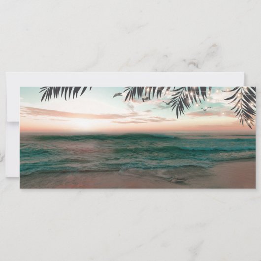 Instapkaart Tropisch Strand Trouwdetails Kaart (Achterkant)