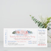 instapkaart | Tropisch strand | Trouwticket Kaart (Staand voorkant)