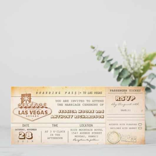 instapkaart trouwkaarten-uitnodiging LAS VEGAS Kaart (Staand voorkant)